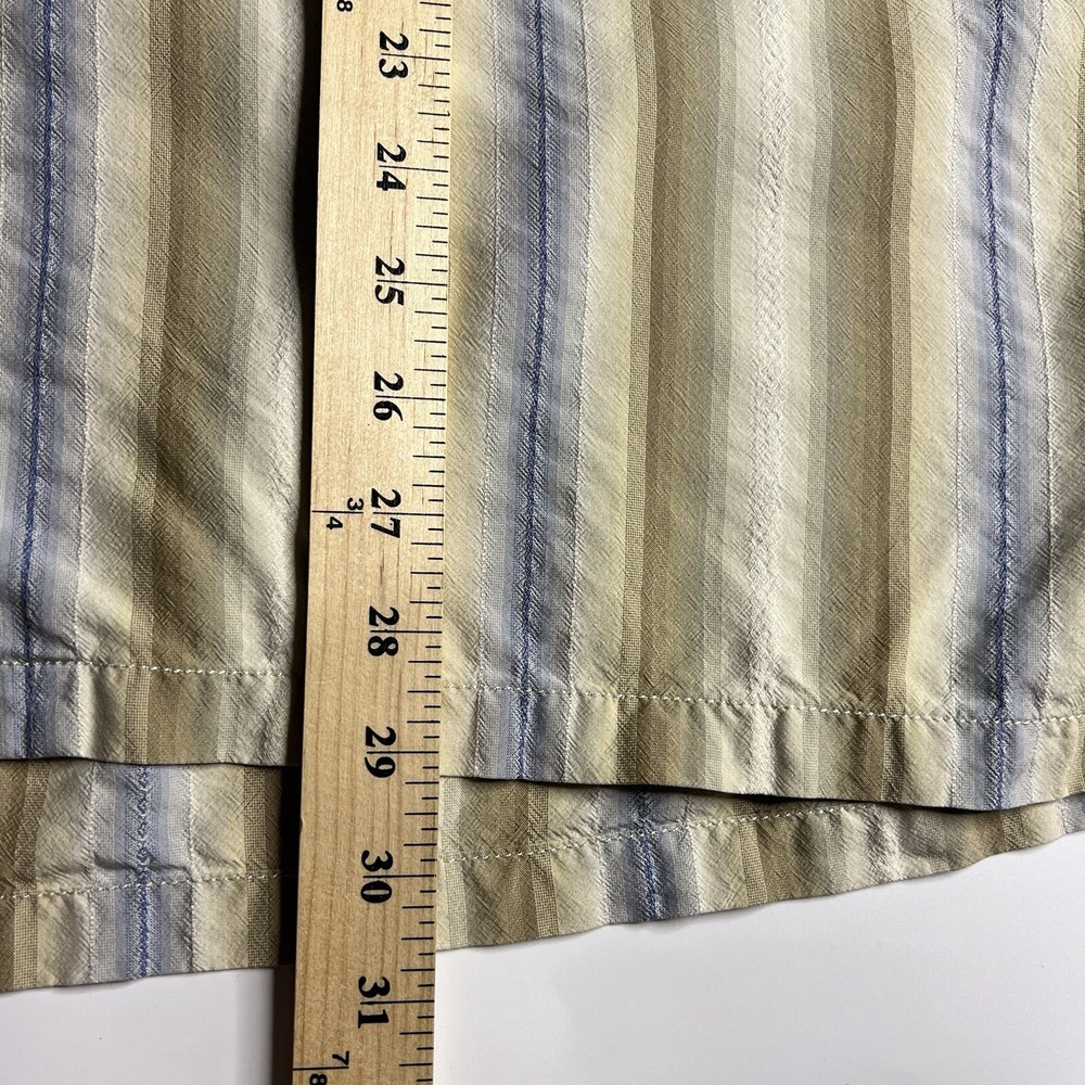 Tommy Bahama Silk Shirt Men's Size XL Striped Long Sleeve - Picture 7 of 9